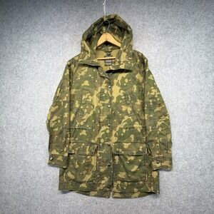 Vintage Gap Military Parka Coat Jacket Hooded Camo Green Cargo Women's Small Y2K